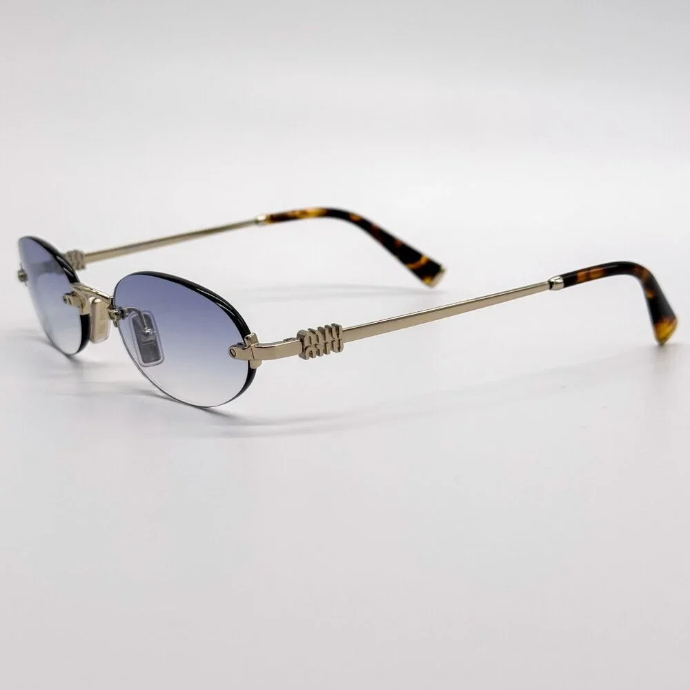 NEW MIU MIU SUNGLASSES MUA54S ZVN80O OVAL GOLD WOMEN MU A54S SMU A54